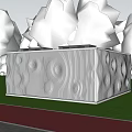 Modern fenced distribution box facade decorative fenced perforated plate 3d model