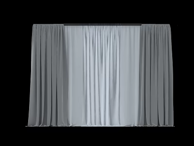 Elegant White Curtains with Soft Flowing Fabric and Draped Design for Home 3d model