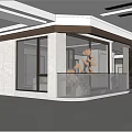 Modern Boutique Store Exterior Featuring Glass Facade Marble Walls And Display Windows