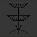 Metal Two Tier Storage Rack With Circular Wire Trays For Kitchen Countertop Organization Modern Design