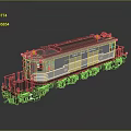 Vintage Diesel Train Model with Blue Silver Body Yellow Warning Lights Brown Wheels Retro Design