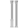 Classic Fluted Roman Columns With Decorative Base And White Shaft Design