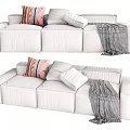Modern three-seat sofa multiplayer sofa 3d model