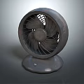 Modern Gray Tabletop Air Cooling Fan With Metal Base And Circular Blade Design