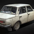 Old Worn Out Dusty Vintage Car Exterior With Classic Retro Design Details