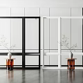modern floor-to-ceiling windows 3d model