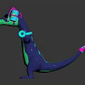 Playful Otter Character With Neon Headphones And Colorful Body Design