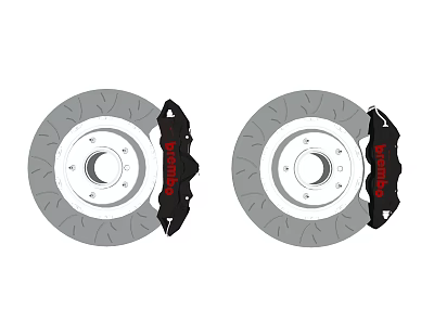 High Performance Motorcycle Brake Kit Featuring Brembo Calipers And Dual Discs 3d model