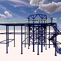 Structure of industrial reactors 3d model