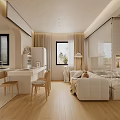 Modern Open Living and Dining Room with Sofa Dining Table and Wooden Flooring