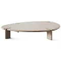 Modern Minimalist Round Concrete Coffee Table With Smooth Surface And Pedestal Legs