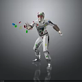 Character In White Outfit With Colorful Dots Goggles Throwing Colorful Objects
