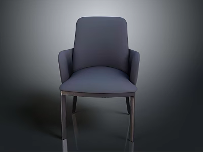 Modern Grey Upholstered Armchair with Sleek Design and Sturdy Metal Legs for Contemporary Living Spaces 3d model