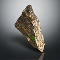 Natural Wood Stone Decorative Piece With Unique Texture And Green Accent For Interior Design