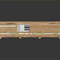 Wooden Pallet With Stacked Wooden Boards Green Straps Support Feet And Label