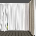 Modern Layered Curtains With Sheer White And Beige For Window In Bright Room