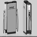 Modern Public Fuel Dispensers With INFRA Infrastructure Branding And Fuel Pump Design