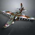 Camouflage Painted Fighter Jet Model With Detailed Wings And Missile Racks