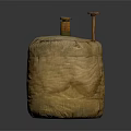 Traditional Cloth Wrapped Cylindrical Container With Wooden Stoppers On Vintage Storage Vessel