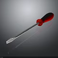 Red And Black Handle Flathead Screwdriver With Metallic Shaft As Hand Tool