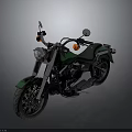 Green Classic Motorcycle With Black Seat Black Wheels And Chrome Accents Design