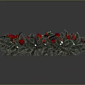 Christmas Wreath Decoration With Green Foliage Red Berries Pine Cones White Balls And Red Bow