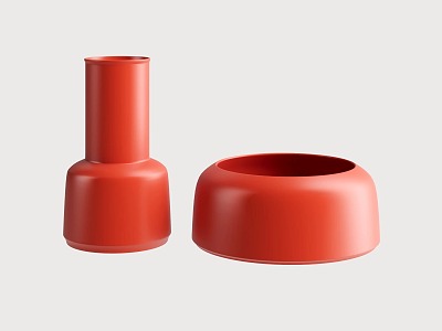 vase flowerpot combination model