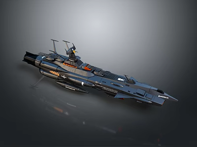 Futuristic Cosmic Spaceship Design with Advanced Structure for Space Exploration 3d model