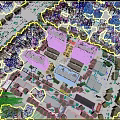 Birds Eye View Master Plan Of Residential High Rises With Green Spaces And Road Networks