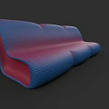 Modern Sofa and Coffee Table Set with Blue Purple Gradient Mesh Texture