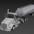 White Tanker Truck With Large Cargo Tank And Heavy Duty Transport Features