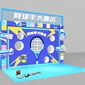 Interactive Zone For Four Ball Players Challenge With Basketball Game Setup 3d model