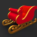 Red Car 3D Model With Golden Decorations On Black Background Design