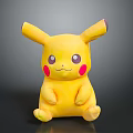 Pikachu Yellow Plush Toy With Big Ears And Red Cheeks Sitting Pose Design