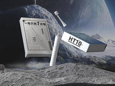 Lunar Surface Landscape with Rugged Mountain Ranges and Distant Earth View 3d model