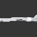 White Streamlined Spaceship Model With Multiple Engines And Reflection On Black Background