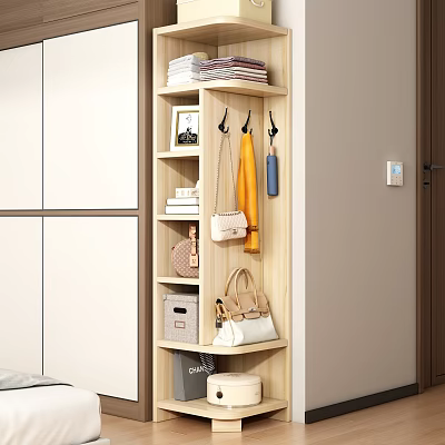 Modern Multifunctional Wardrobe Interior Design With Hanging Rack Shelves and Storage Boxes 3d model