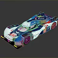 G Drive Racing Car With Blue White Colorful Livery Number 55 Aerodynamic Design