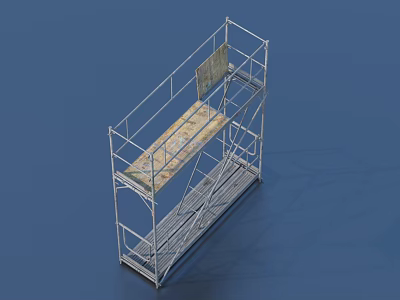 Sturdy Metal Scaffolding Platform with Stable Frame for Household Renovation Use 3d model