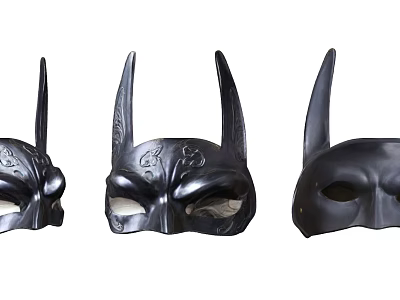 Black Decorative Masks with Pointed Ears for Costume Parties and Home Decor 3d model