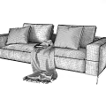 Modern double sofa 3d model