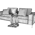 Modern double sofa 3d model