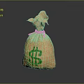 Brown Hemp Bag With Green Dollar Sign For Daily Living Use