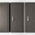Modern Security Doors With Different Panel Designs And Sleek Dark Finish 3d model