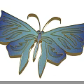 Exquisite Butterfly Shaped Jewelry With Blue Enamel Wings And Gold Decorative Patterns