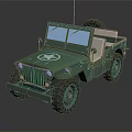 Green Functional Military Vehicle With Star Emblem And Large Tires
