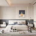 Modern Kids Room Interior Design With Bed Teddy Bears Wall Art And Storage Cabinets