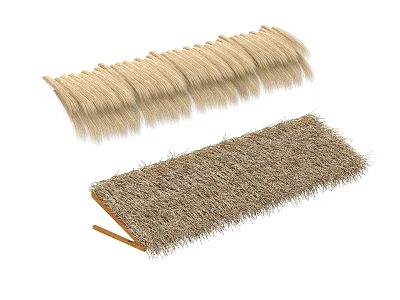 Natural Straw Awning Design with Outdoor Patio Garden Sun Protection Shade 3d model