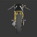 Vintage Black And Gold Motorcycle With Number 26 Classic Custom Design