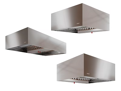 Three Modern Stainless Steel Kitchen Range Hoods With Sleek And Durable Design 3d model